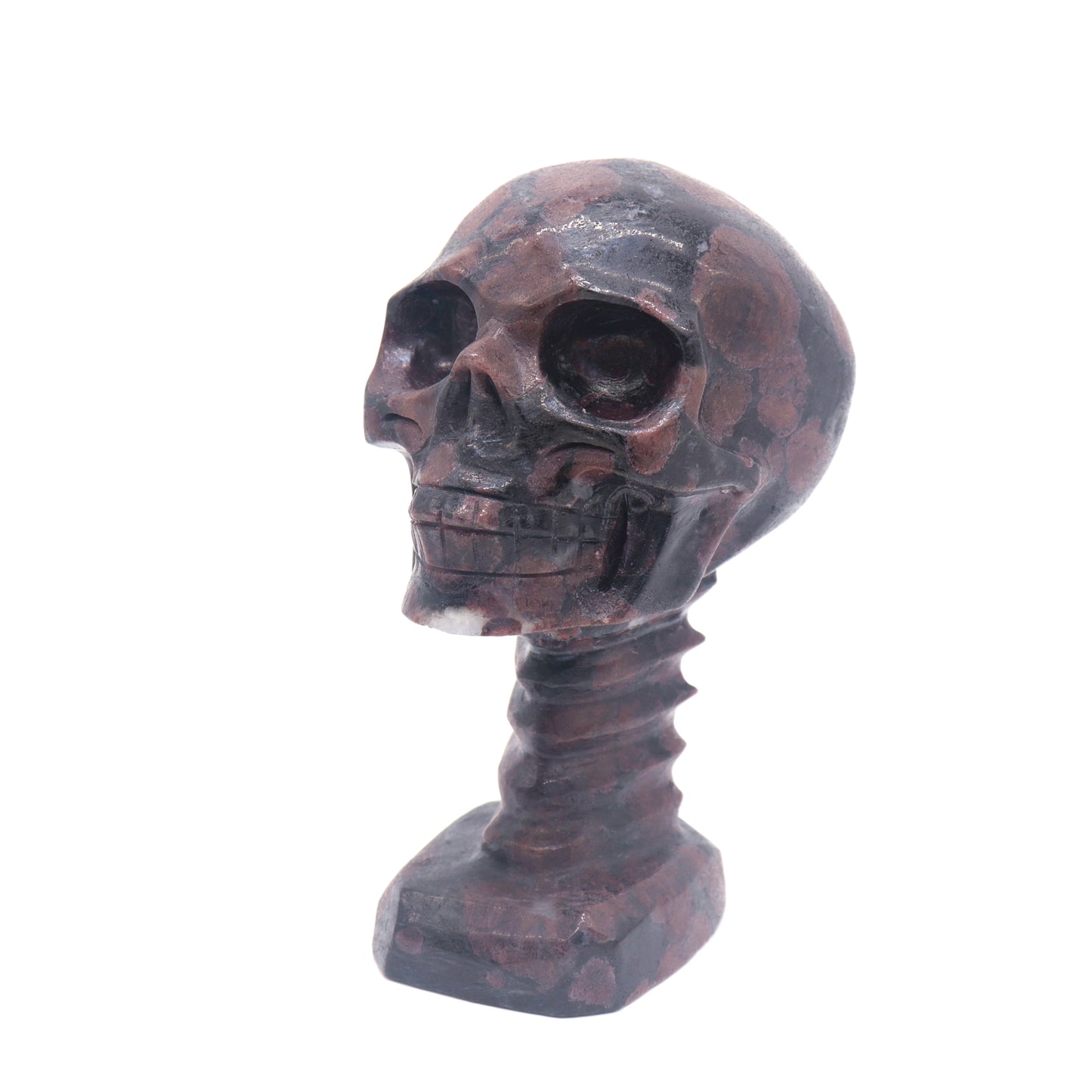 5.3" Natural Garnet Skull Figurine Crystal Carved Healing Reiki