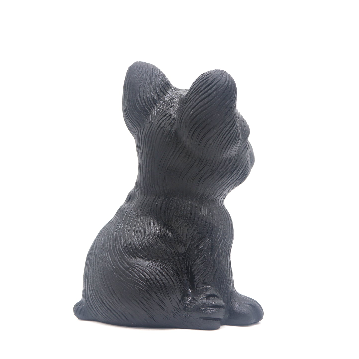 5" Natural Black Obsidian Crystal Dog Figurine Quartz Healing