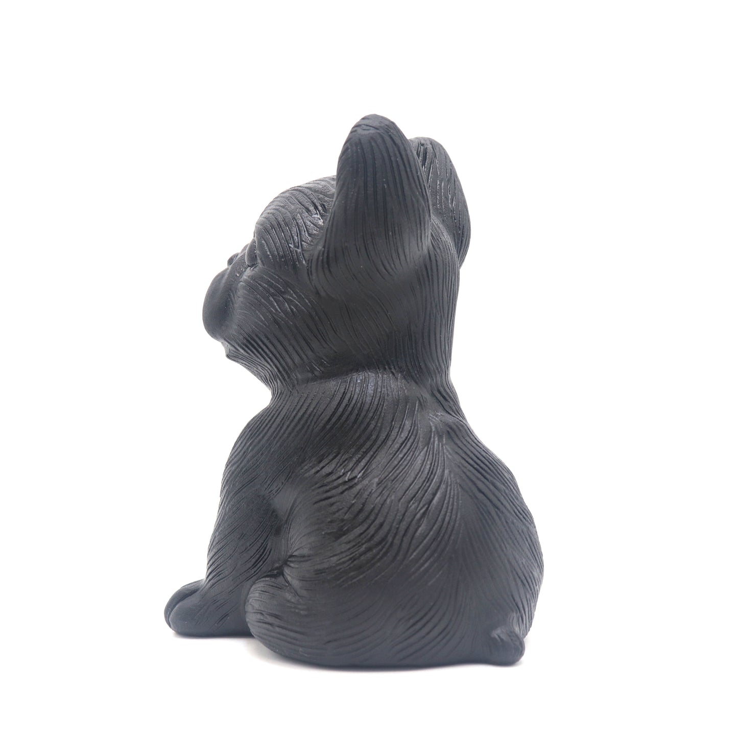 5" Natural Black Obsidian Crystal Dog Figurine Quartz Healing