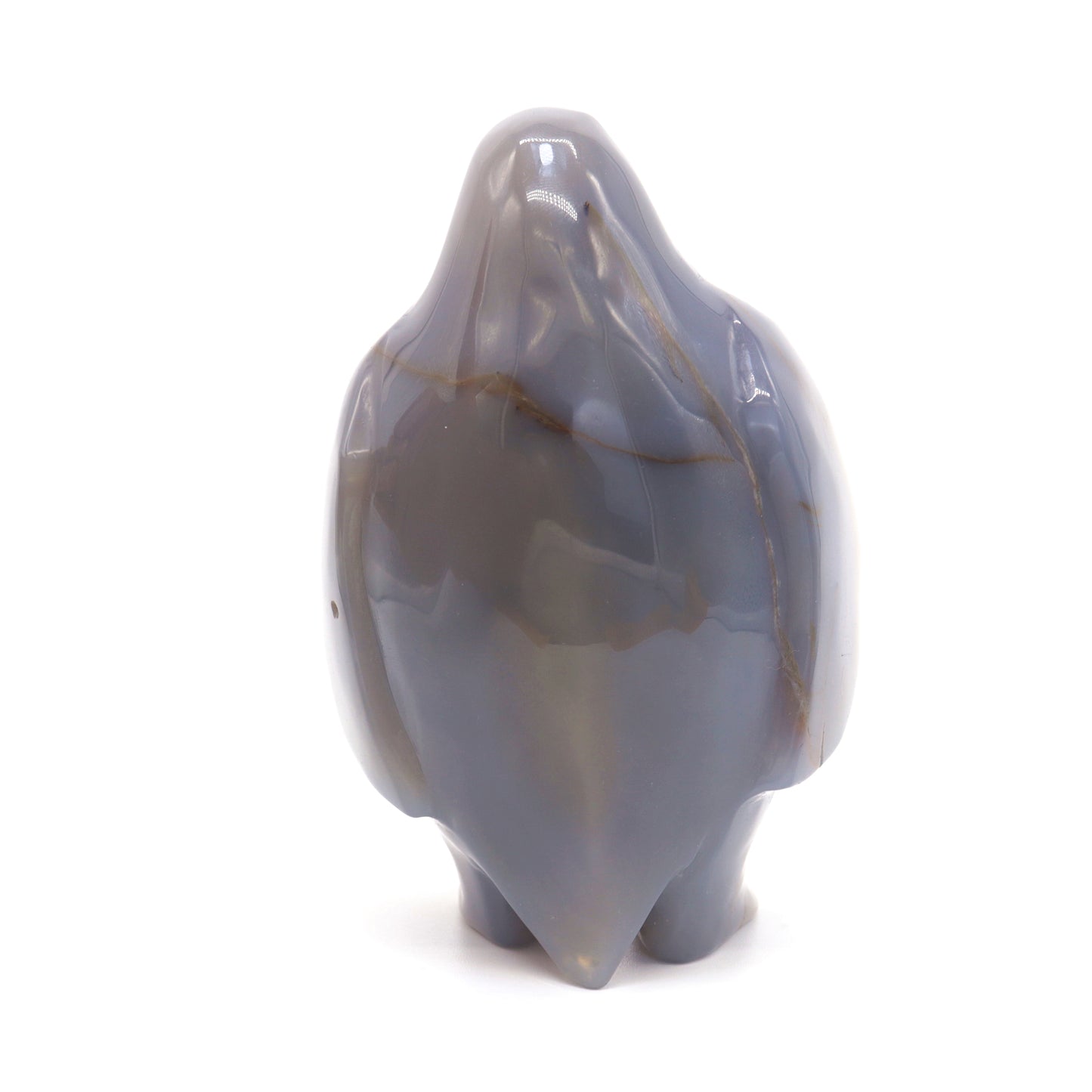 5" Hand Carved Druzy Agate Crystal penguin Statue Quartz Healing