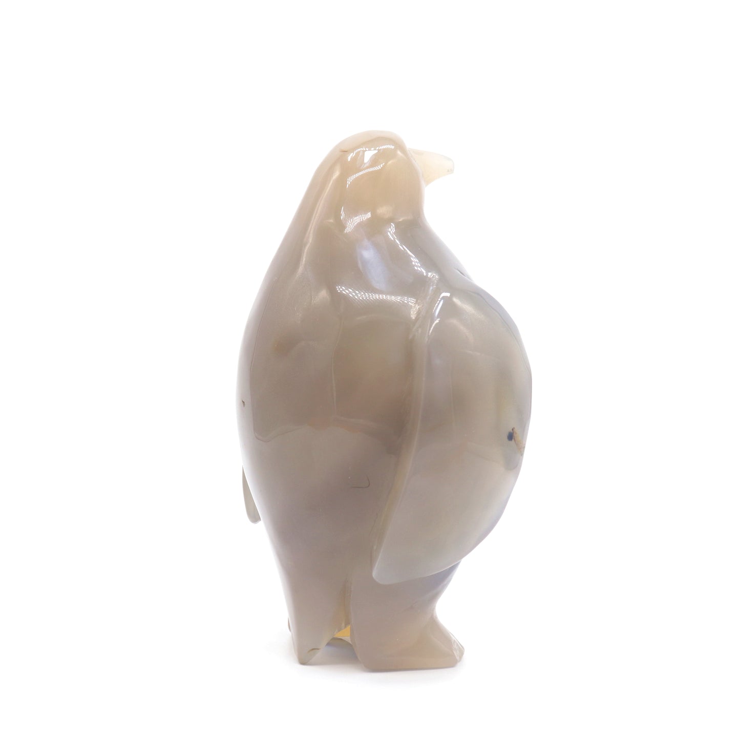5" Hand Carved Druzy Agate crystal penguin Statue Quartz Healing