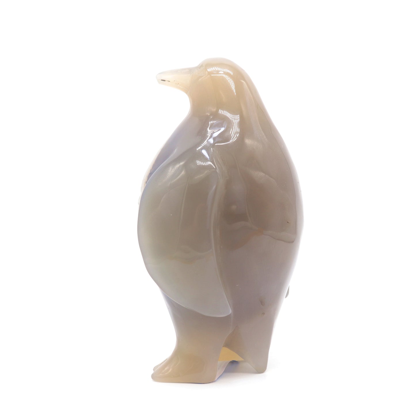 5" Hand Carved Druzy Agate crystal penguin Statue Quartz Healing