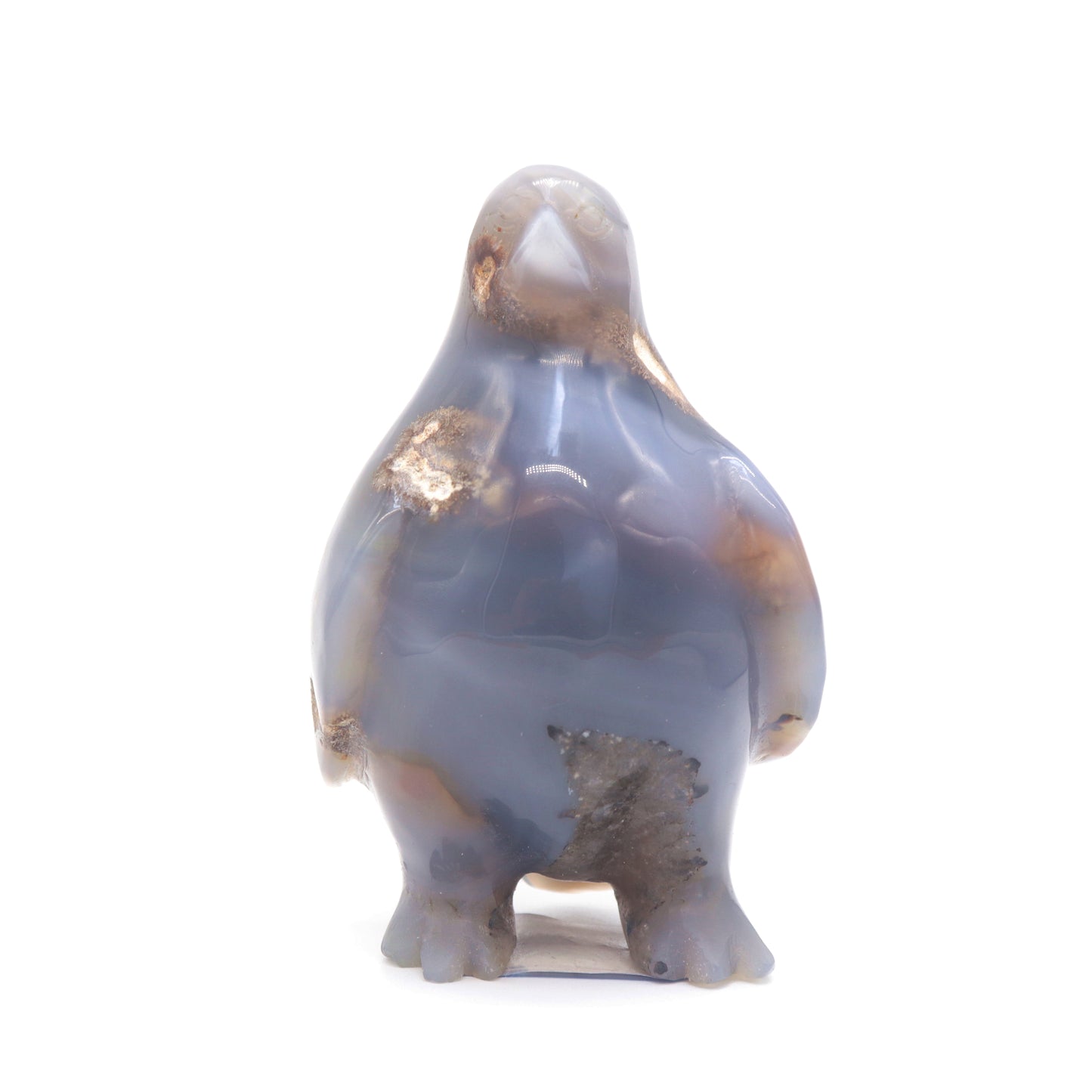 4" Hand Carved Druzy Agate penguin Figurine Crystal Animal Carving Quartz Healing