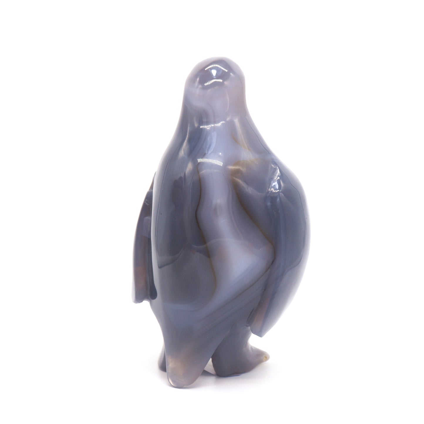 5" Hand Carved Druzy Agate Crystal penguin Statue