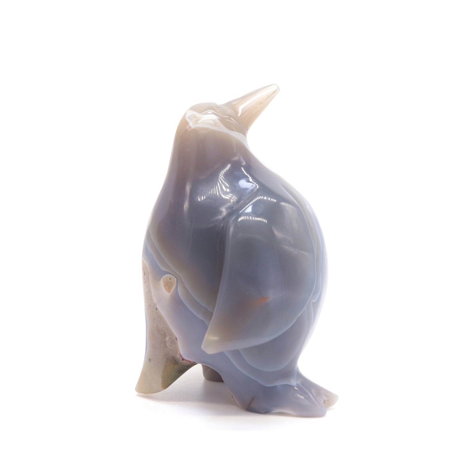 3.8" Hand Carved Druzy Agate penguin Figurine Crystal Animal Carving Quartz Healing