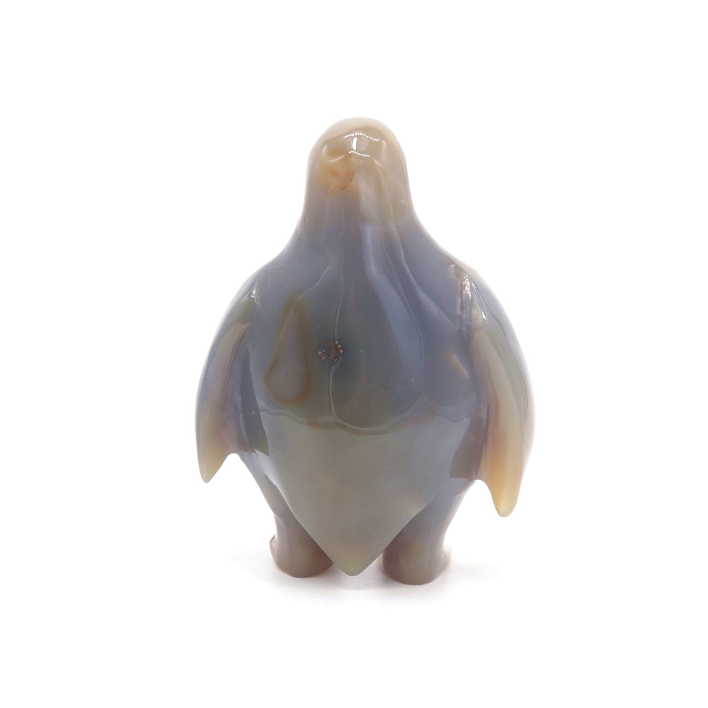 4.5" Hand Carved Druzy Agate penguin Sculpture Crystal Animal Carving Quartz Healing