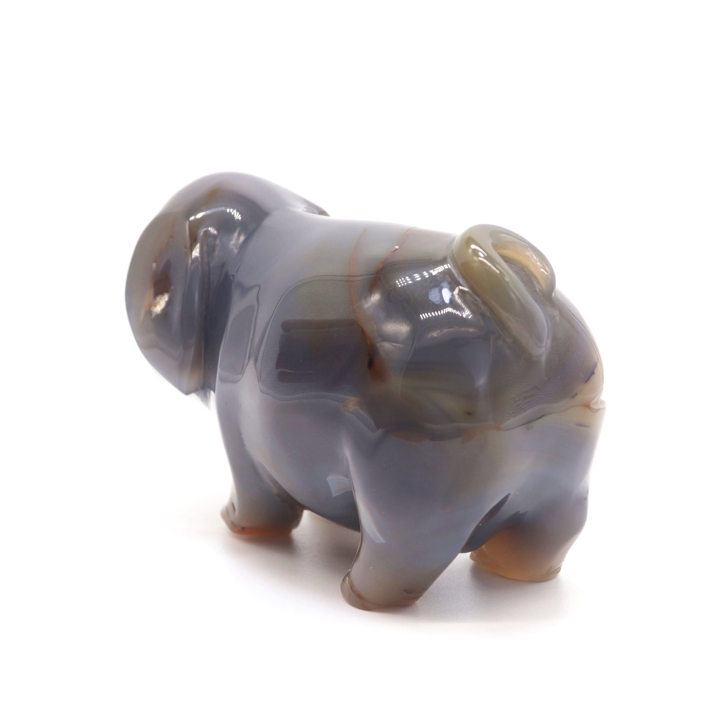 5" Hand Carved Druzy Agate Pig Statue Crystal Animal Carving Quartz Healing