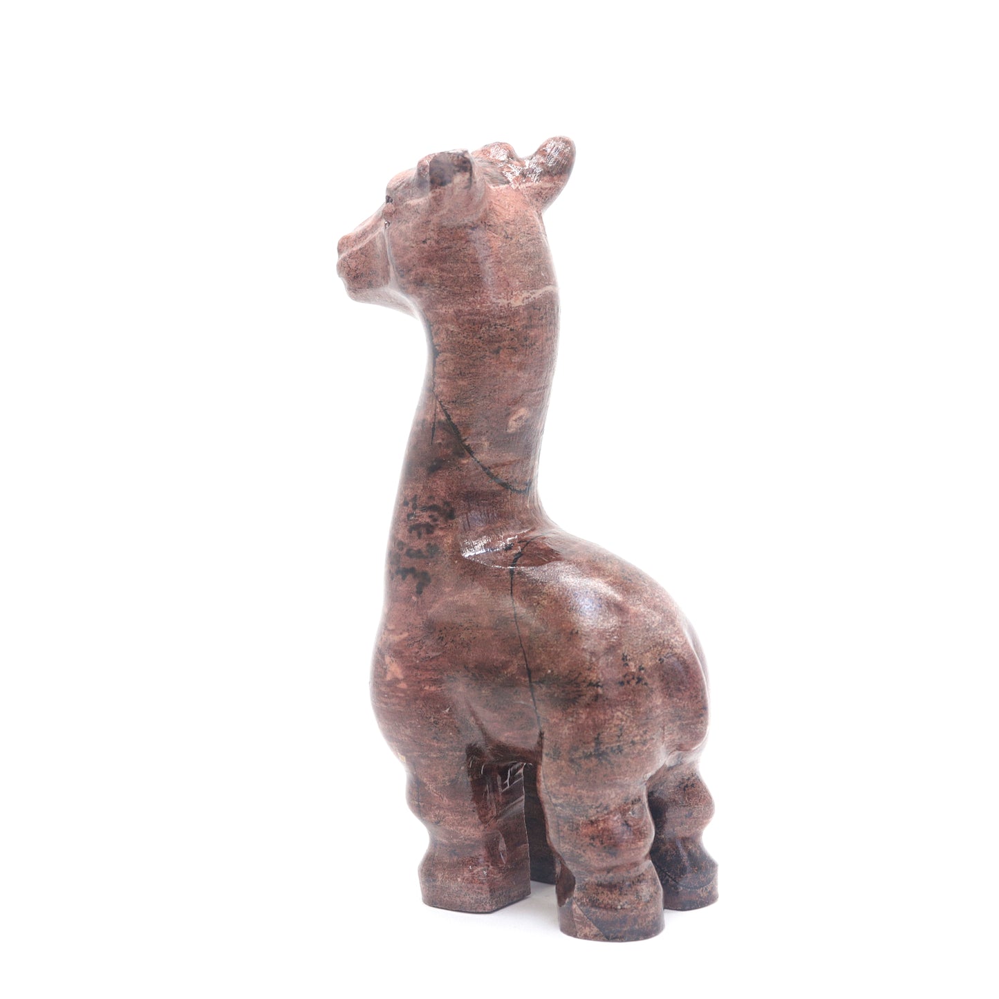 6" Natural Painted Jasper Giraffe Crystal Animal Statues Quartz Healing Decor Reiki
