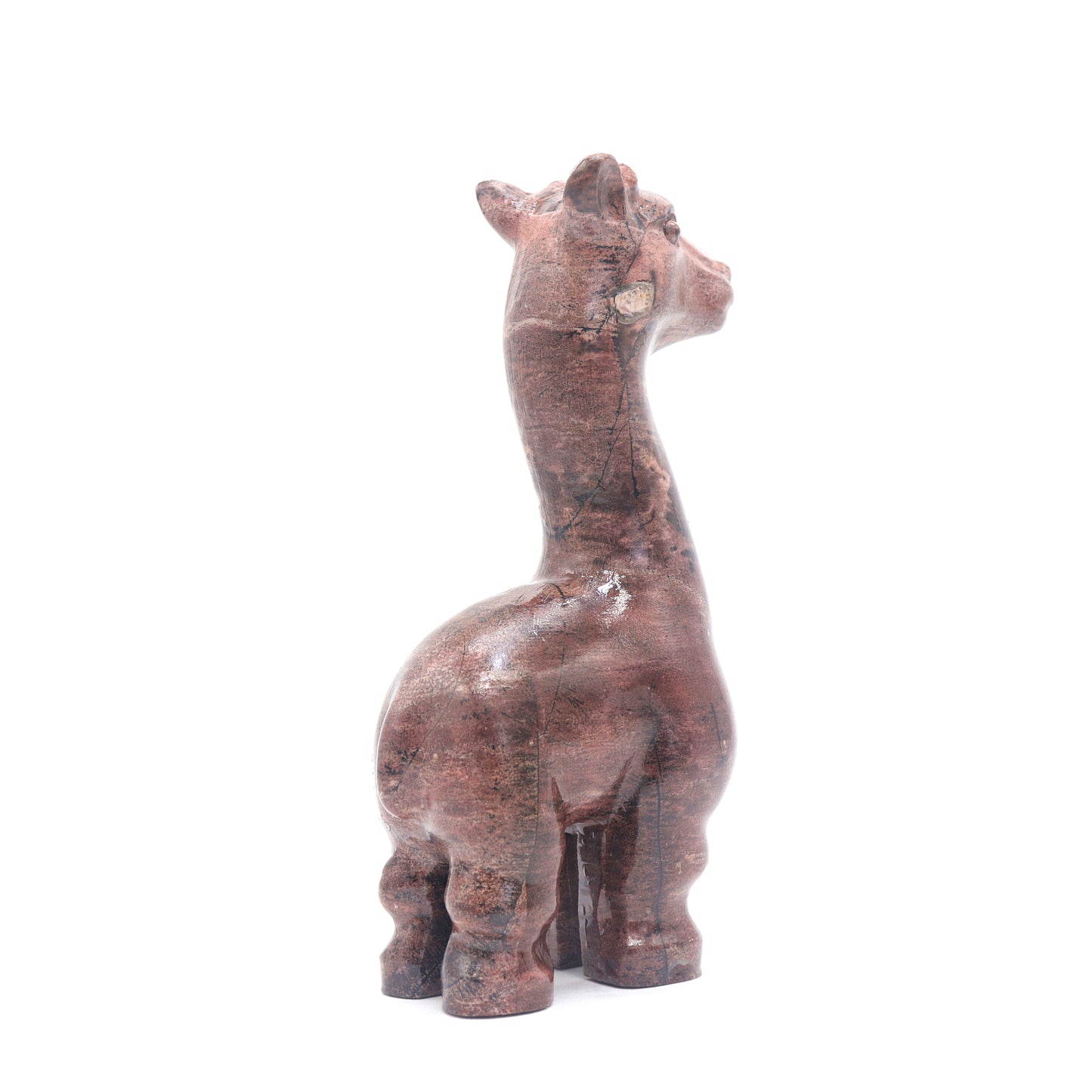 6" Natural Painted Jasper Giraffe Crystal Animal Statues Quartz Healing Decor Reiki