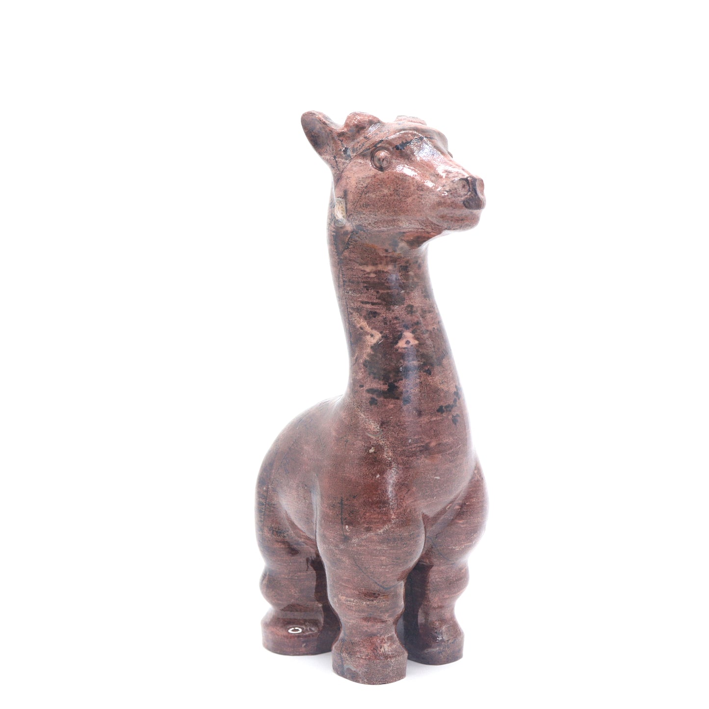 6" Natural Painted Jasper Giraffe Crystal Animal Statues Quartz Healing Decor Reiki