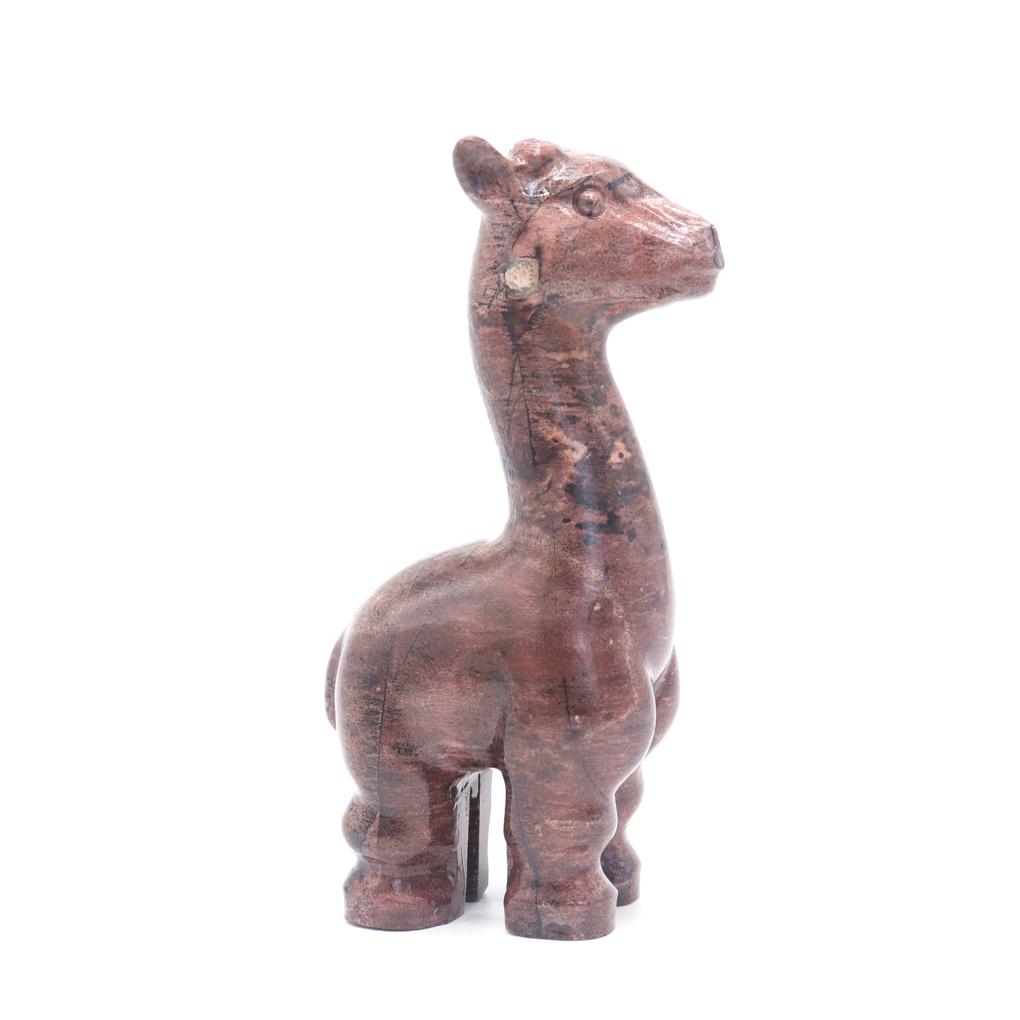 6" Natural Painted Jasper Giraffe Crystal Animal Statues Quartz Healing Decor Reiki