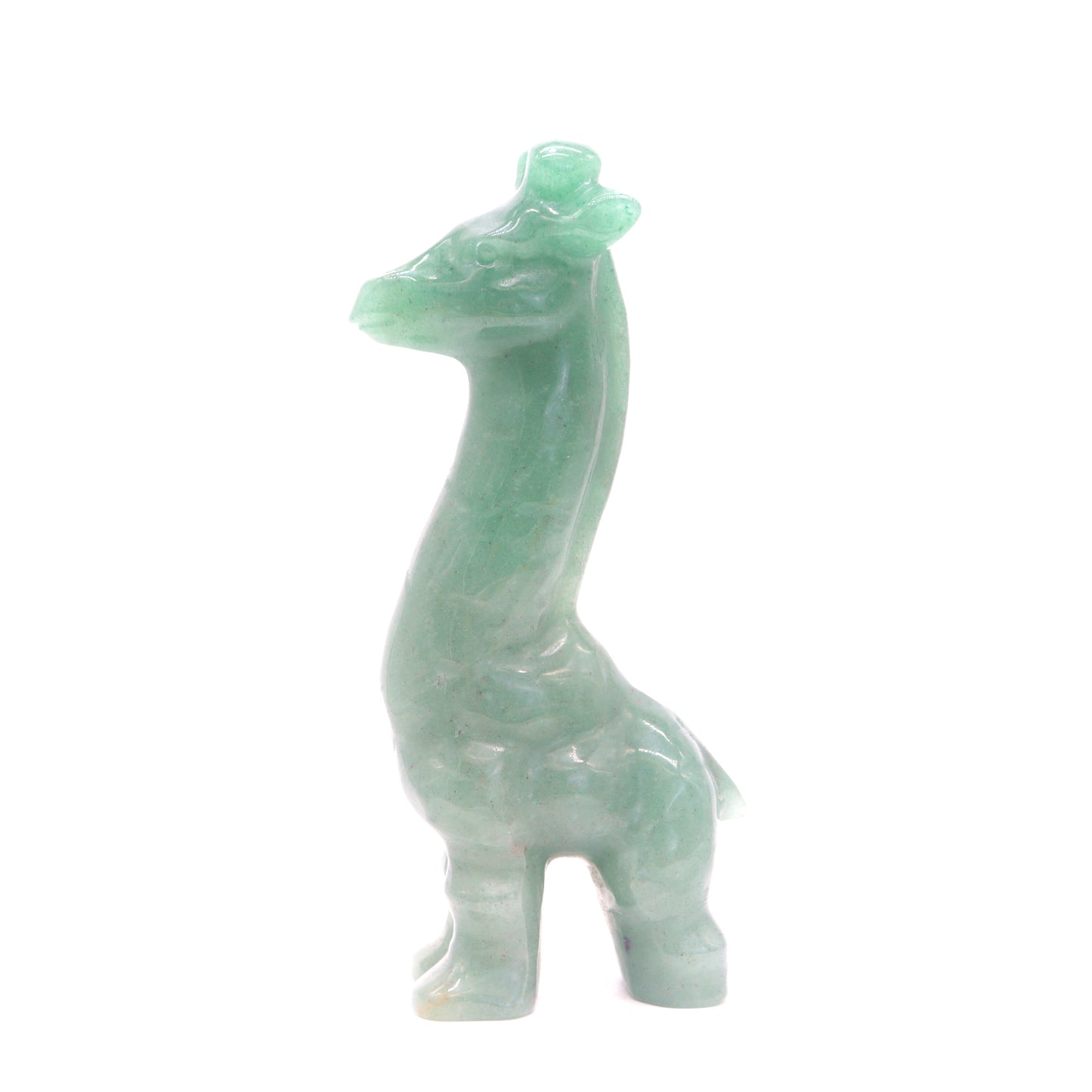 5.5" Natural Green Aventurine Giraffe Crystal Animal Statues Quartz Healing Decor Reiki