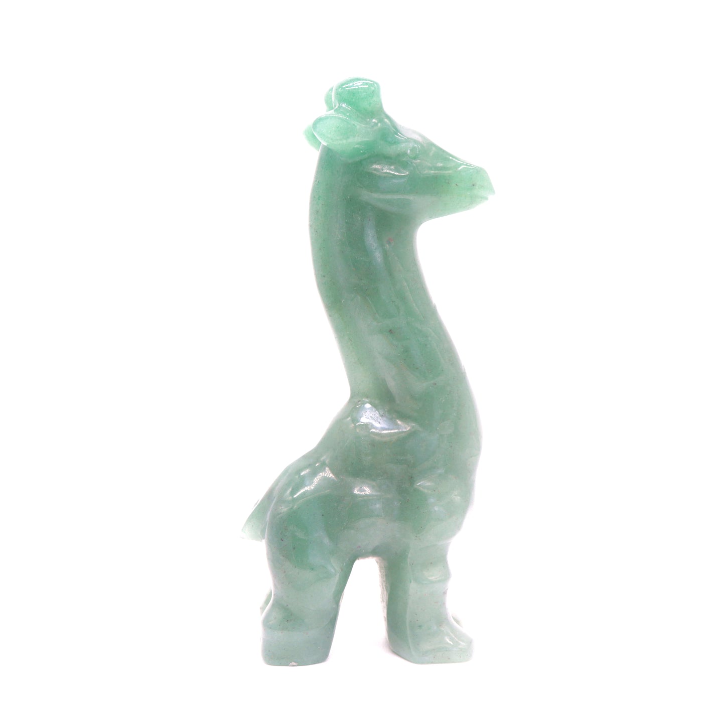5.5" Natural Green Aventurine Giraffe Crystal Animal Statues Quartz Healing Decor Reiki