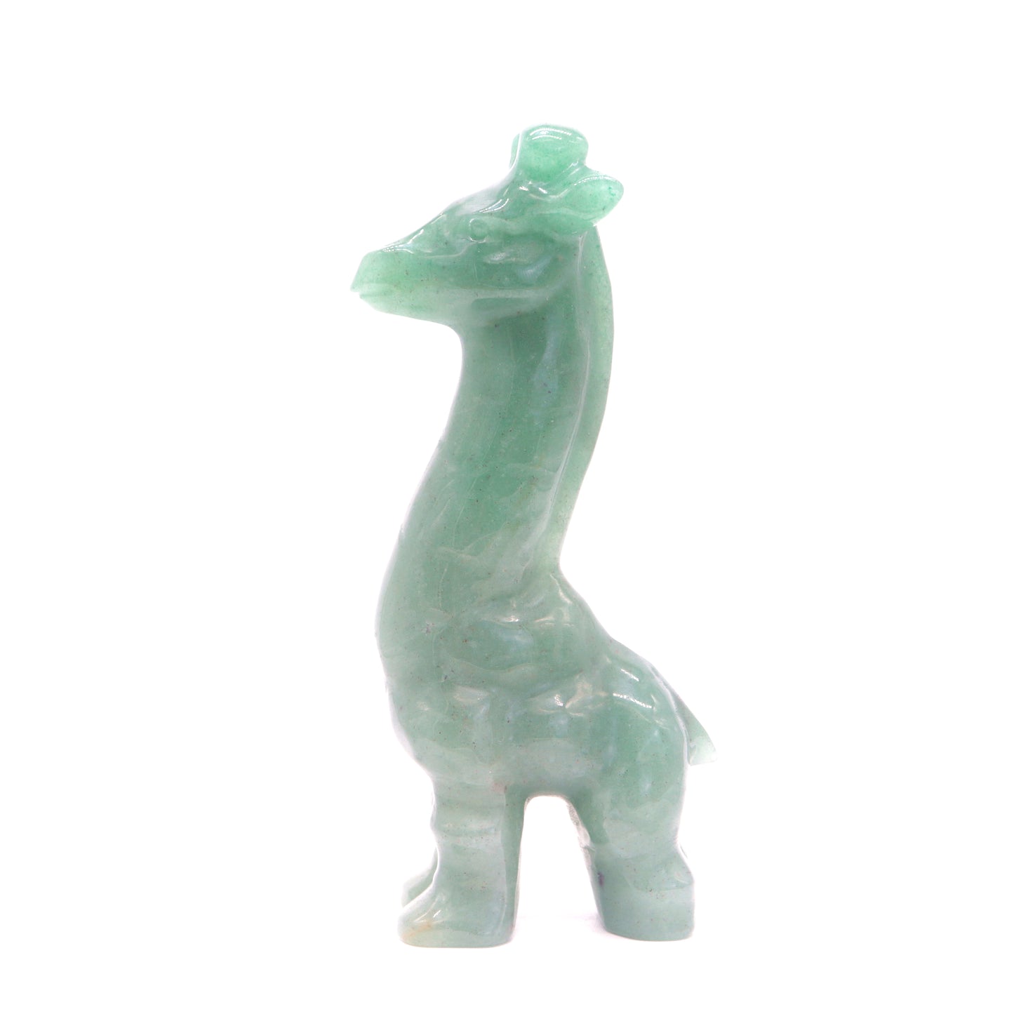 5.5" Natural Green Aventurine Giraffe Crystal Animal Statues Quartz Healing Decor Reiki