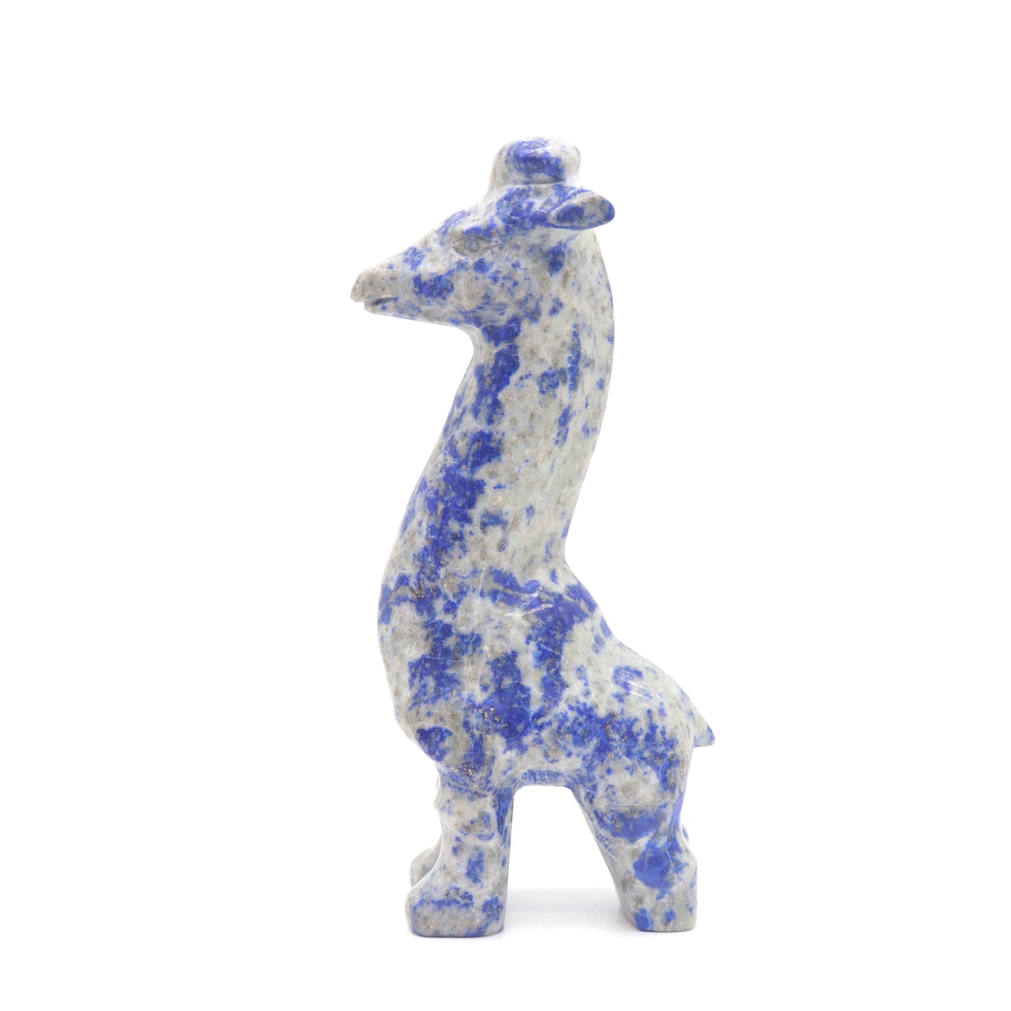 5.5" Natural Lapis Lazuli Giraffe Crystal Animal Statues Quartz Healing Decor Reiki