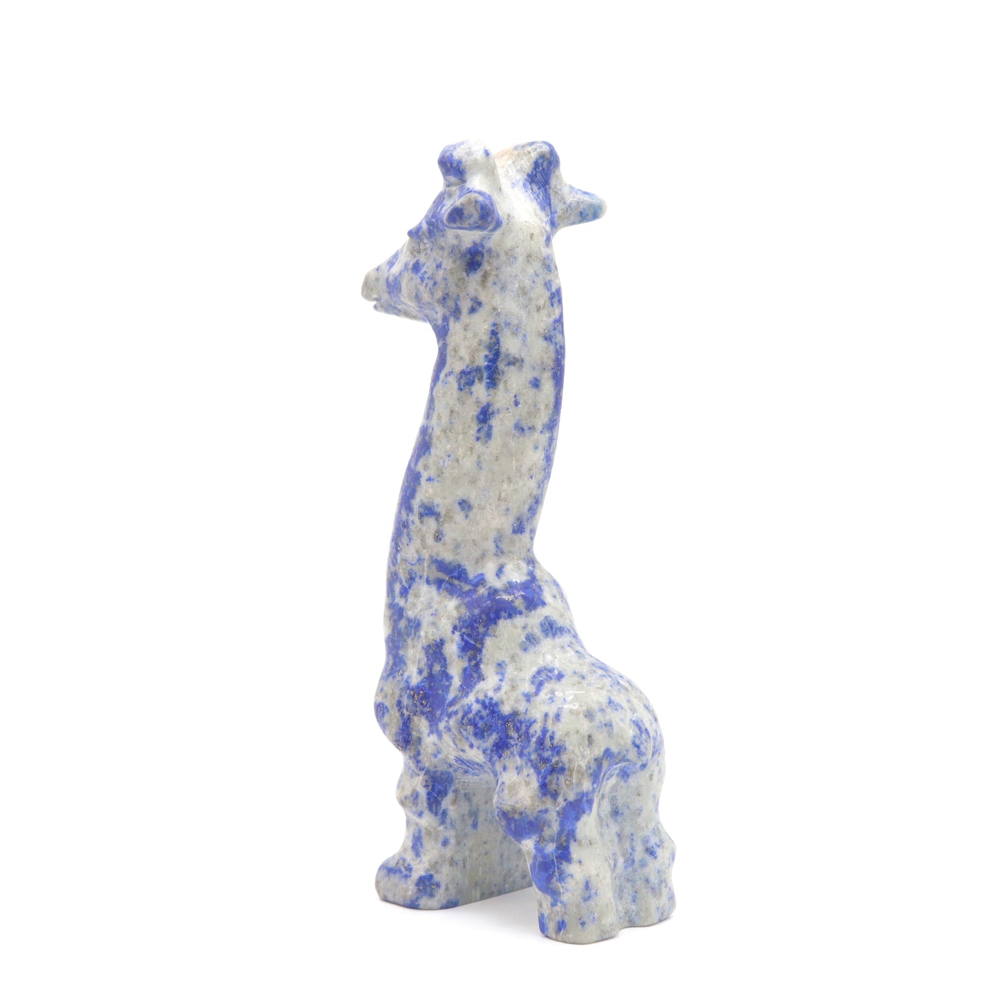 5.5" Natural Lapis Lazuli Giraffe Crystal Animal Statues Quartz Healing Decor Reiki