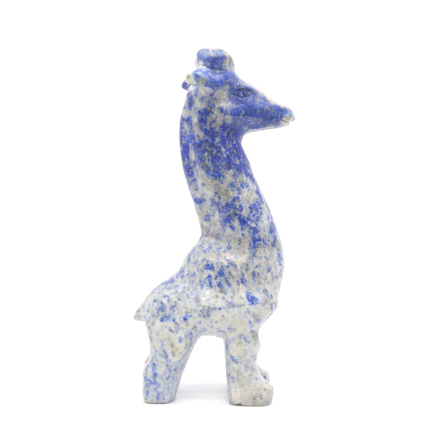 5.5" Natural Lapis Lazuli Giraffe Crystal Animal Statues Quartz Healing Decor Reiki
