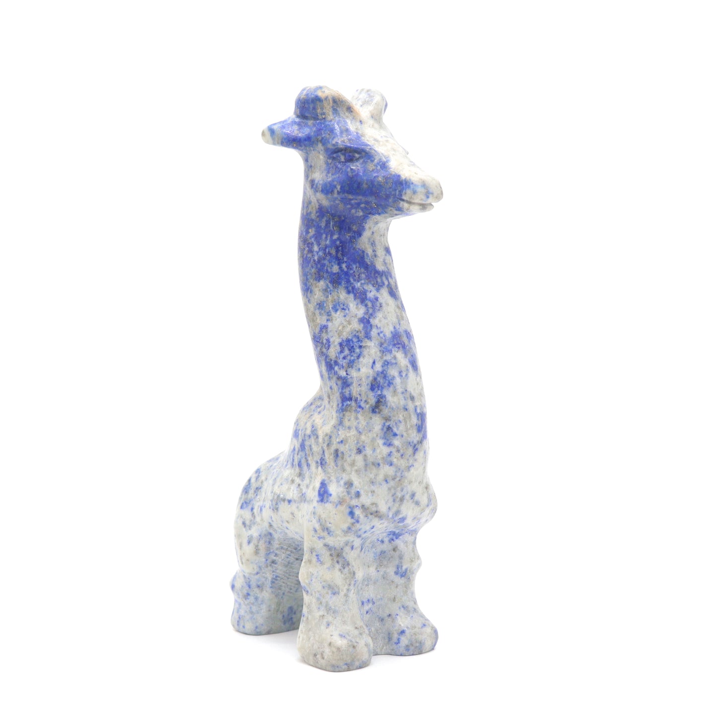 5.5" Natural Lapis Lazuli Giraffe Crystal Animal Statues Quartz Healing Decor Reiki