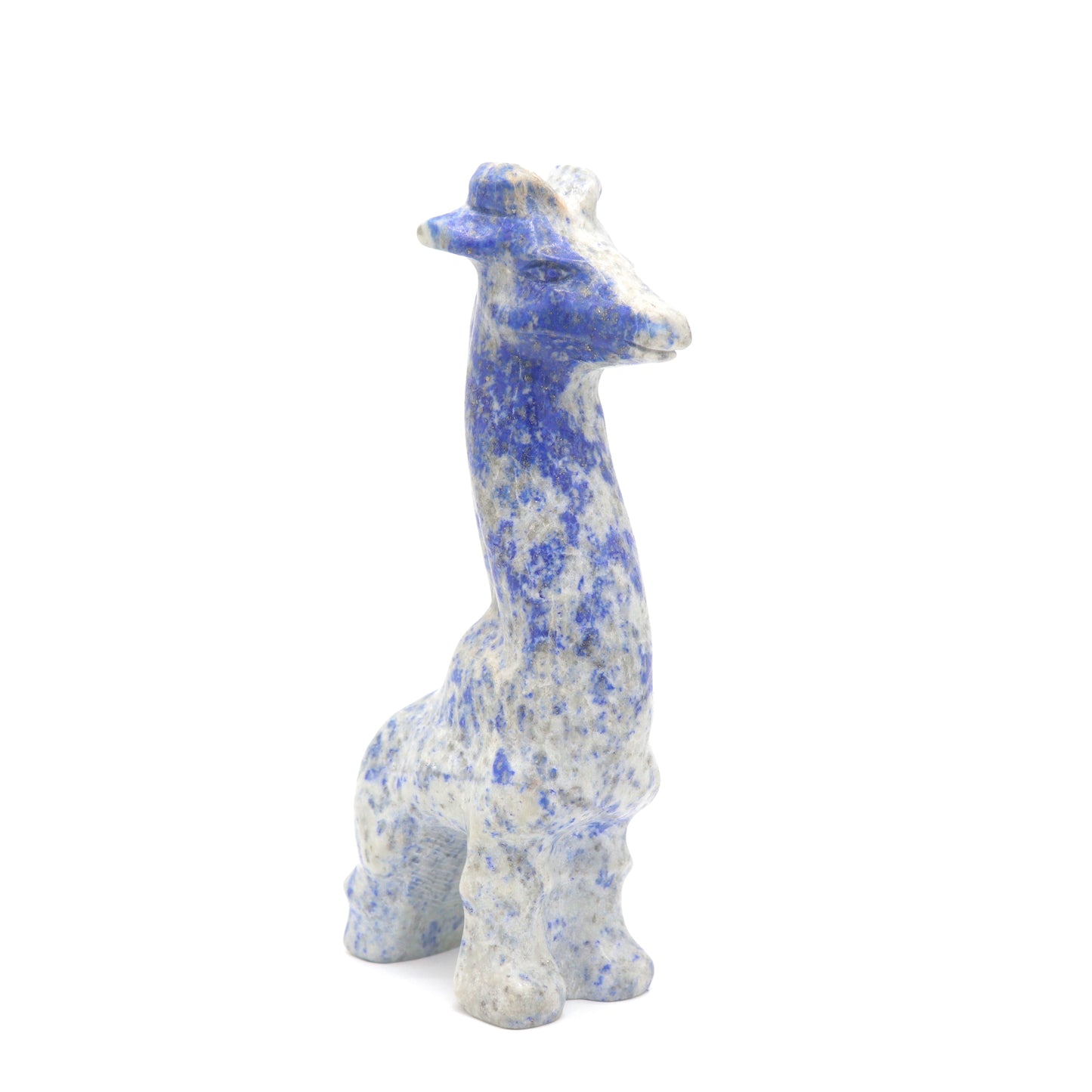 5.5" Natural Lapis Lazuli Giraffe Crystal Animal Statues Quartz Healing Decor Reiki