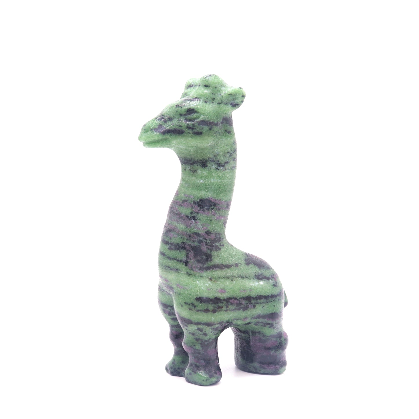 6" Natural Rubyzoisite Giraffe Crystal Animal Statues Quartz Healing Decor Reiki