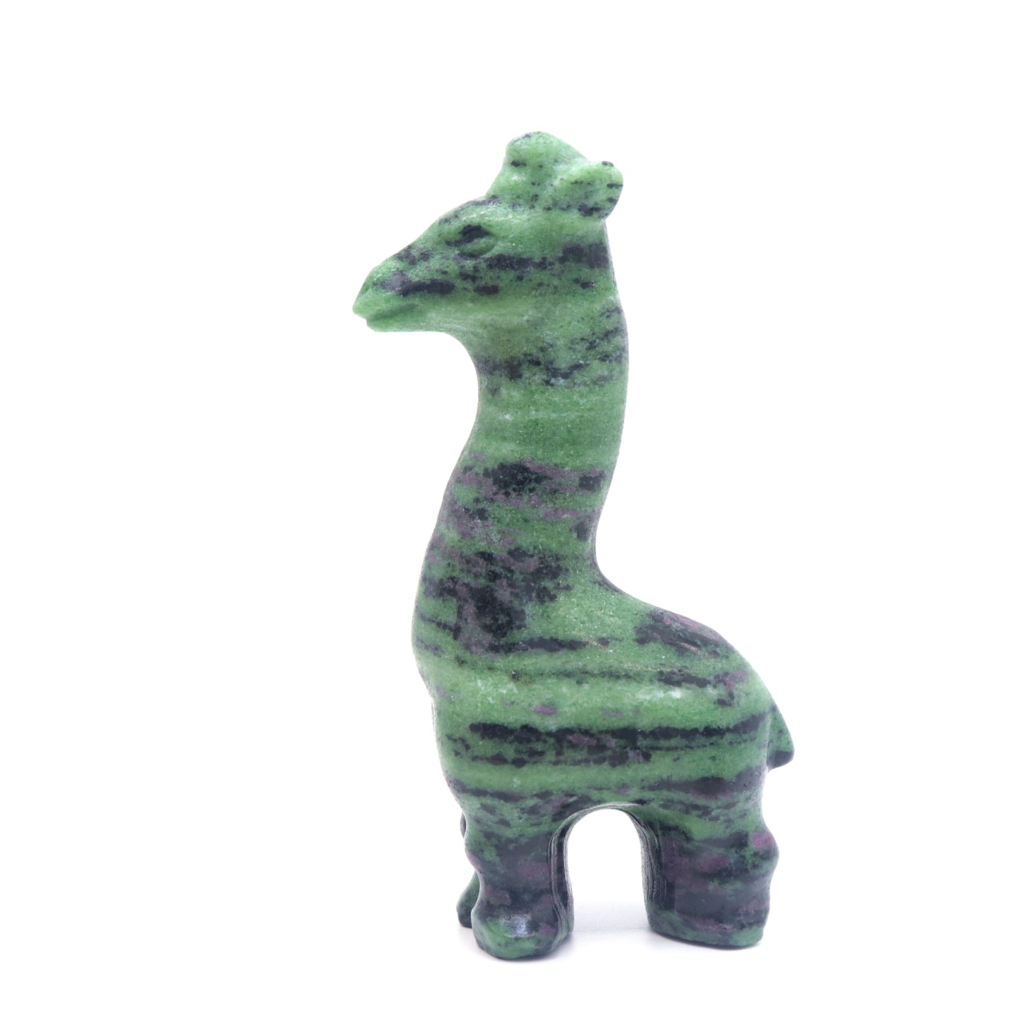 6" Natural Rubyzoisite Giraffe Crystal Animal Statues Quartz Healing Decor Reiki