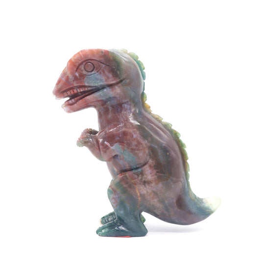 6" Natural Ocean Jasper Dinosaur Figurine Crystal Healing Quartz Decor