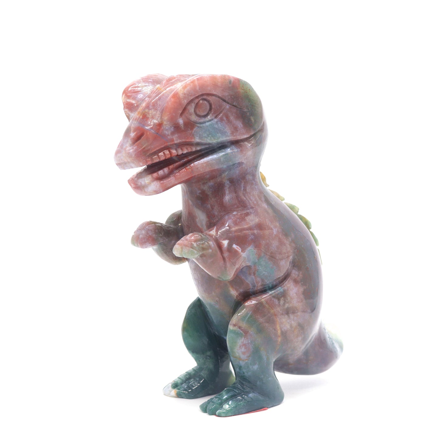 6" Natural Ocean Jasper Dinosaur Figurine Crystal Healing Quartz Decor
