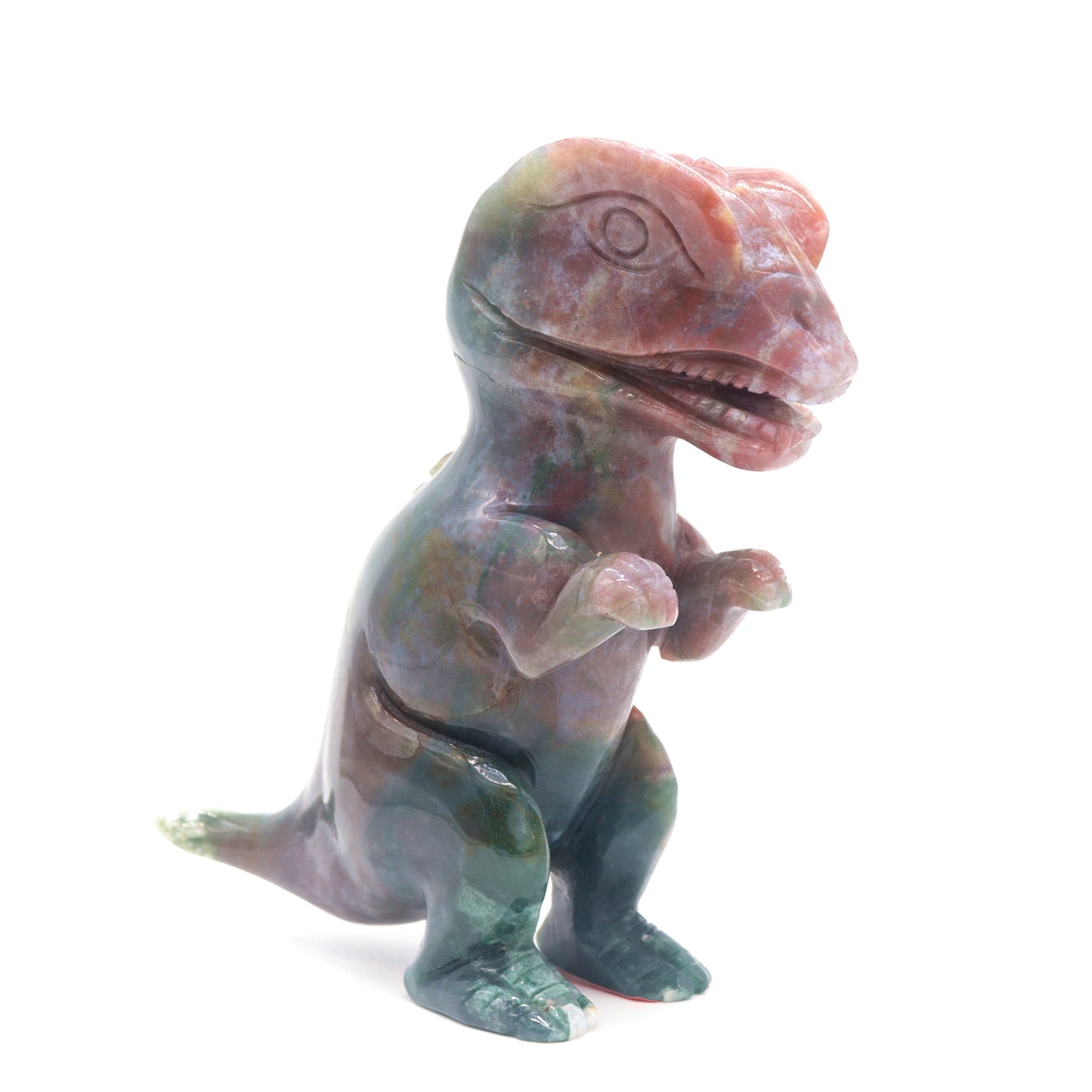 6" Natural Ocean Jasper Dinosaur Figurine Crystal Healing Quartz Decor