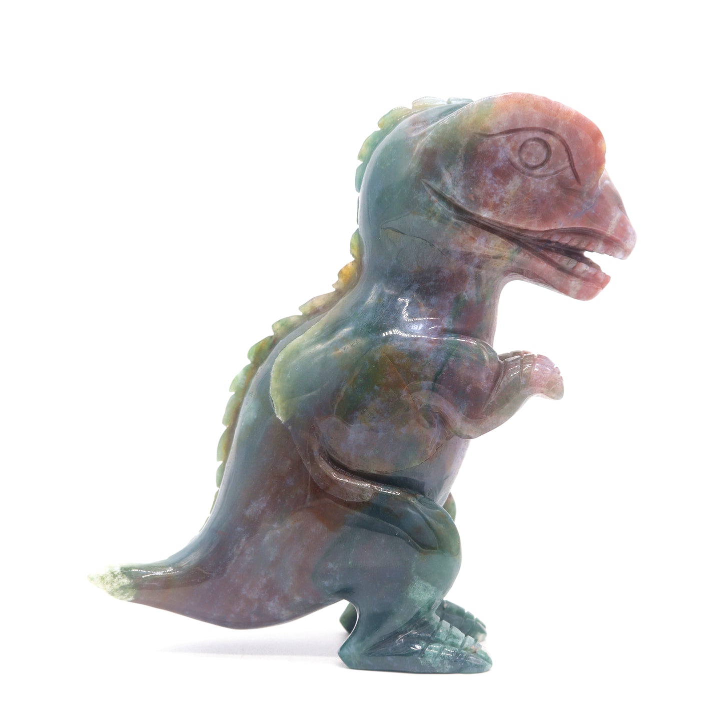 6" Natural Ocean Jasper Dinosaur Figurine Crystal Healing Quartz Decor