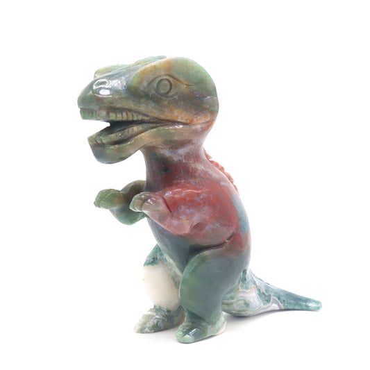 6" Natural Ocean Jasper Dinosaur Figurine Crystal Healing Quartz Decor