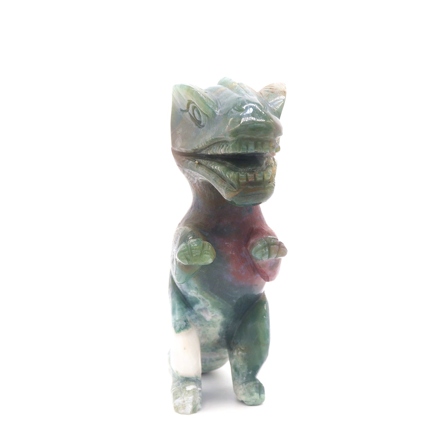 6" Natural Ocean Jasper Dinosaur Figurine Crystal Healing Quartz Decor