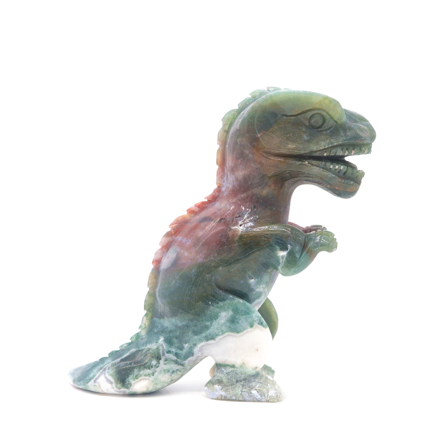 6" Natural Ocean Jasper Dinosaur Figurine Crystal Healing Quartz Decor