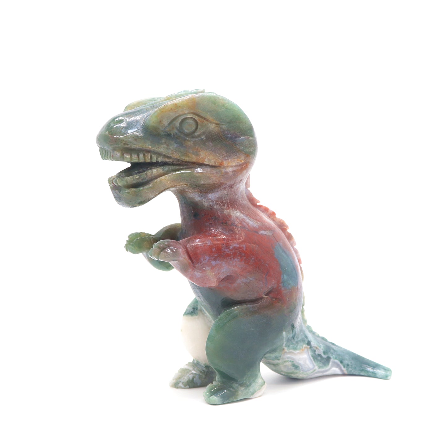 6" Natural Ocean Jasper Dinosaur Figurine Crystal Healing Quartz Decor