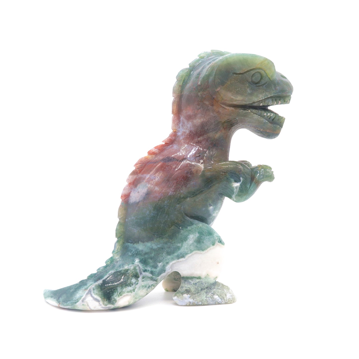 6" Natural Ocean Jasper Dinosaur Figurine Crystal Healing Quartz Decor