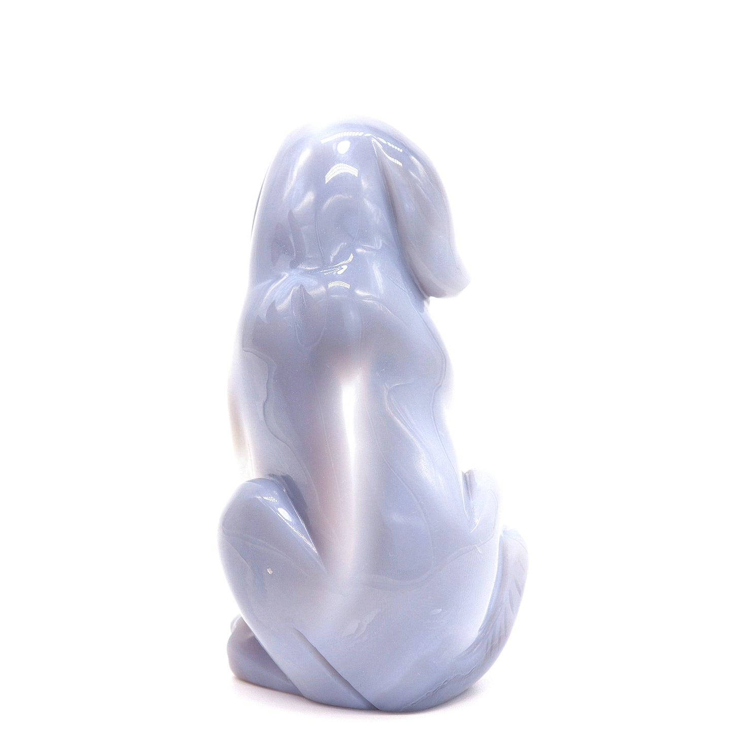 4" Hand Carved Druzy Agate Dog Figurine Crystal Puppy Carving Healing