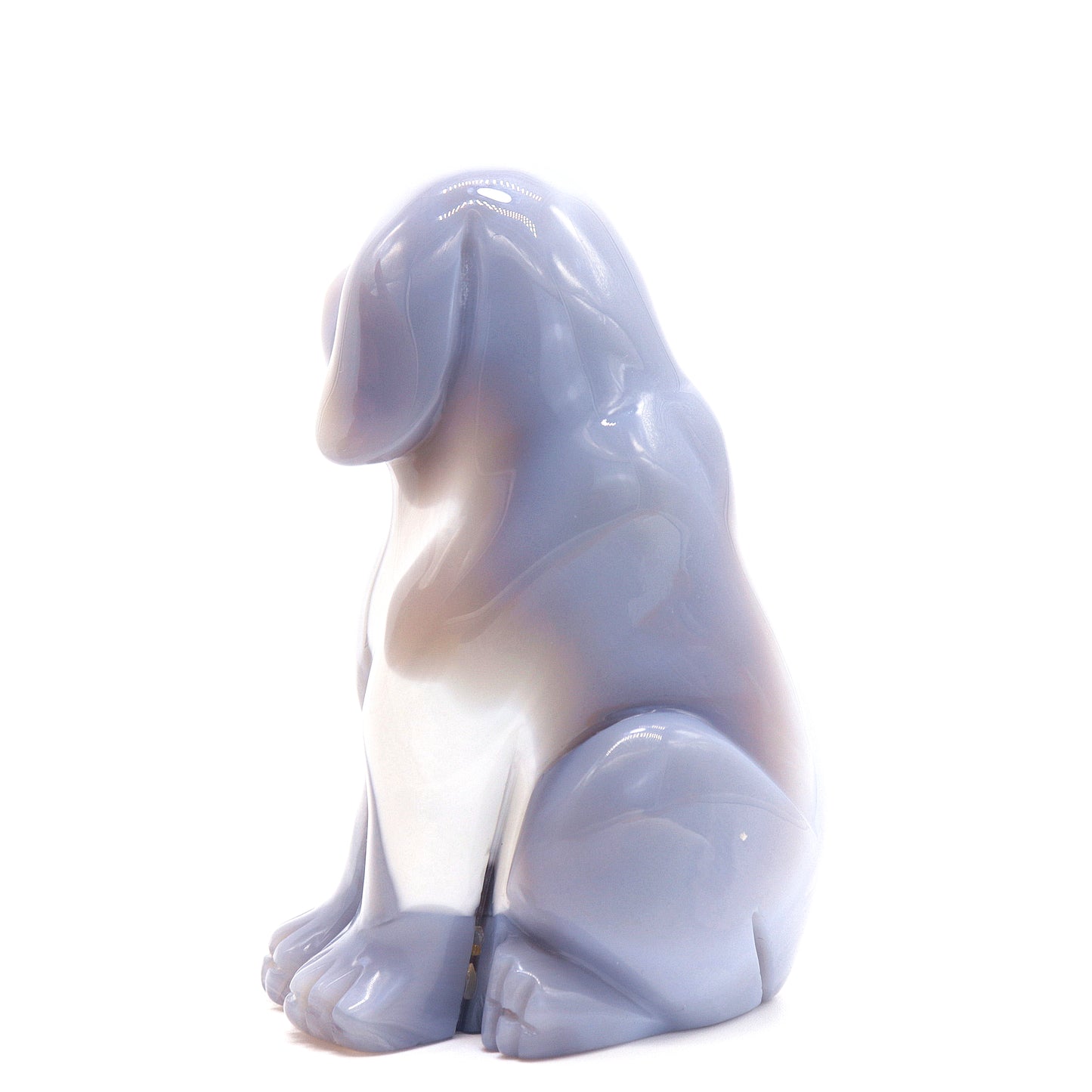 4" Hand Carved Druzy Agate Dog Figurine Crystal Puppy Carving Healing