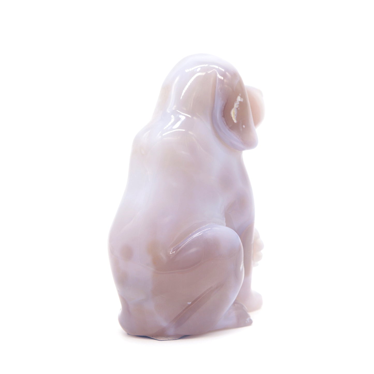 4" Hand Carved Druzy Agate Dog Figurine Crystal Puppy Carving Healing