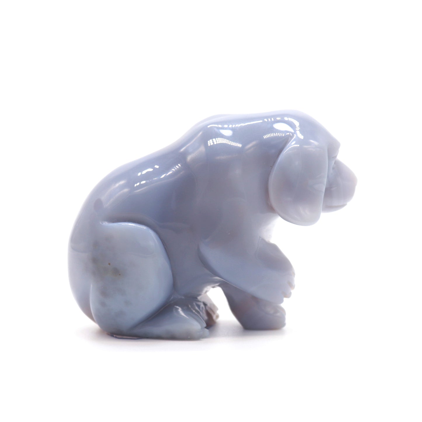 4" Hand Carved Druzy Agate Dog Figurine Crystal Puppy Carving Healing