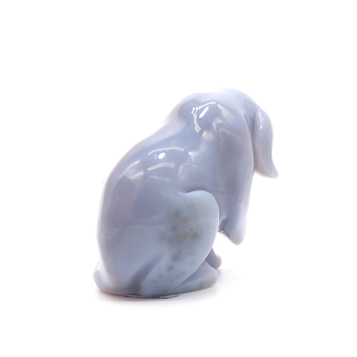 4" Hand Carved Druzy Agate Dog Figurine Crystal Puppy Carving Healing