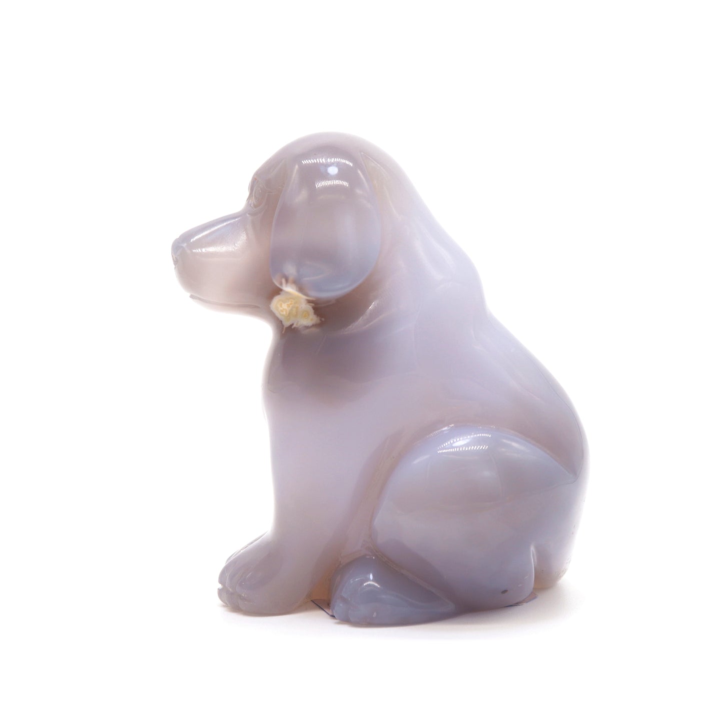 3" Hand Carved Druzy Agate Dog Figurine Crystal Puppy Carving Healing