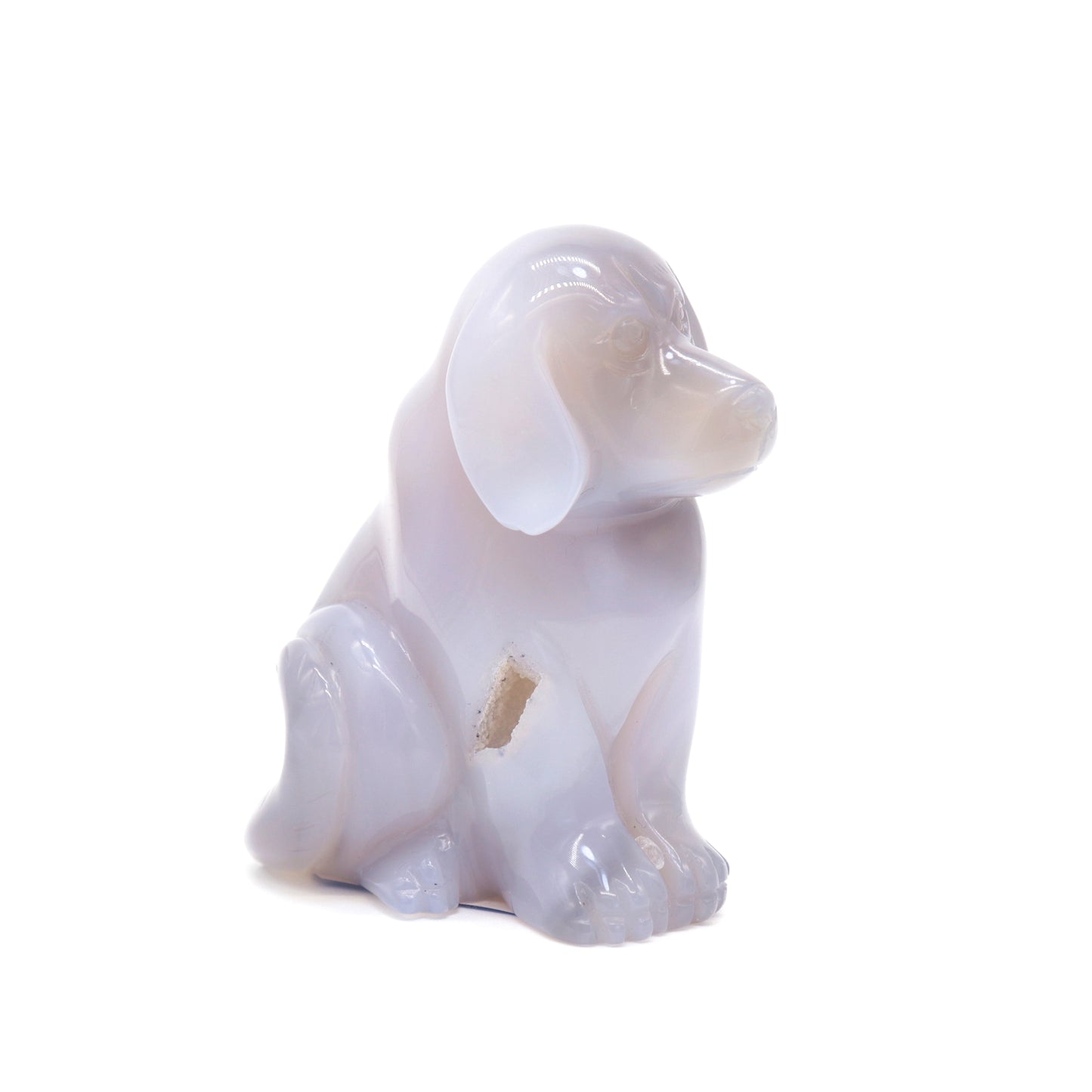 3" Hand Carved Druzy Agate Dog Figurine Crystal Puppy Carving Healing