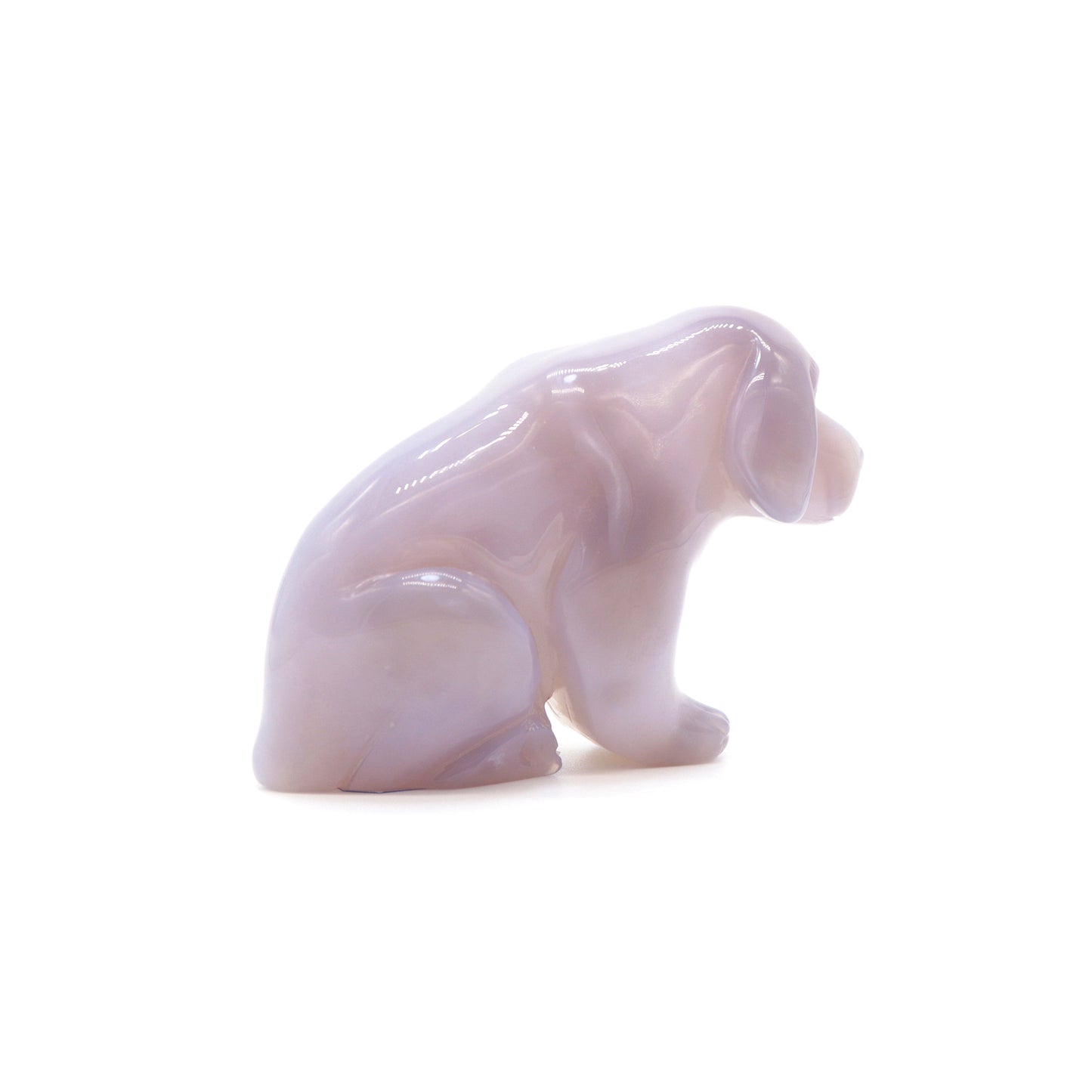 4.5" Hand Carved Druzy Agate Dog Figurine Crystal Puppy Carving Healing