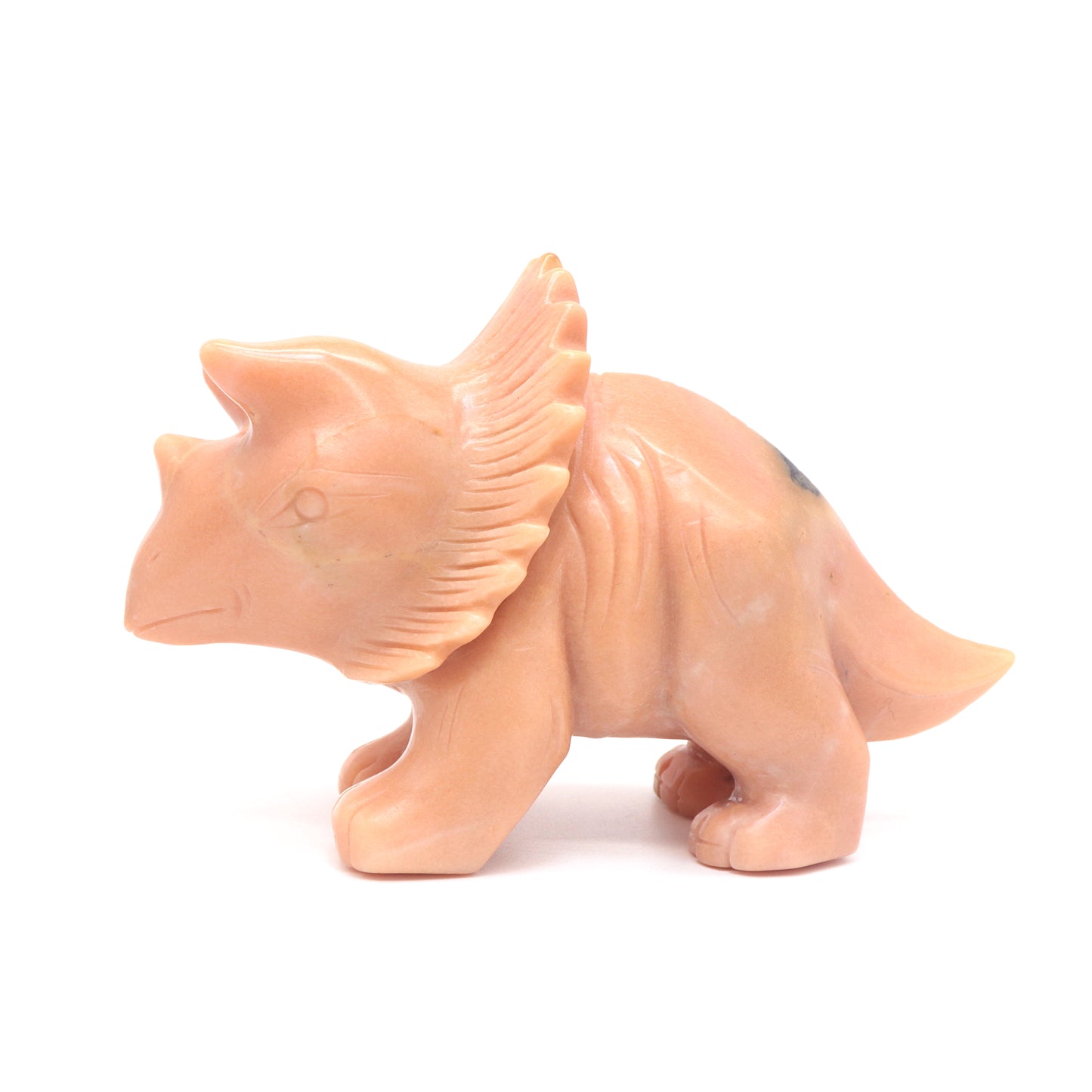 6.5" Natural Rouge Jade Dinosaur Triceratops Sculpture Crystal Healing Quartz Decor