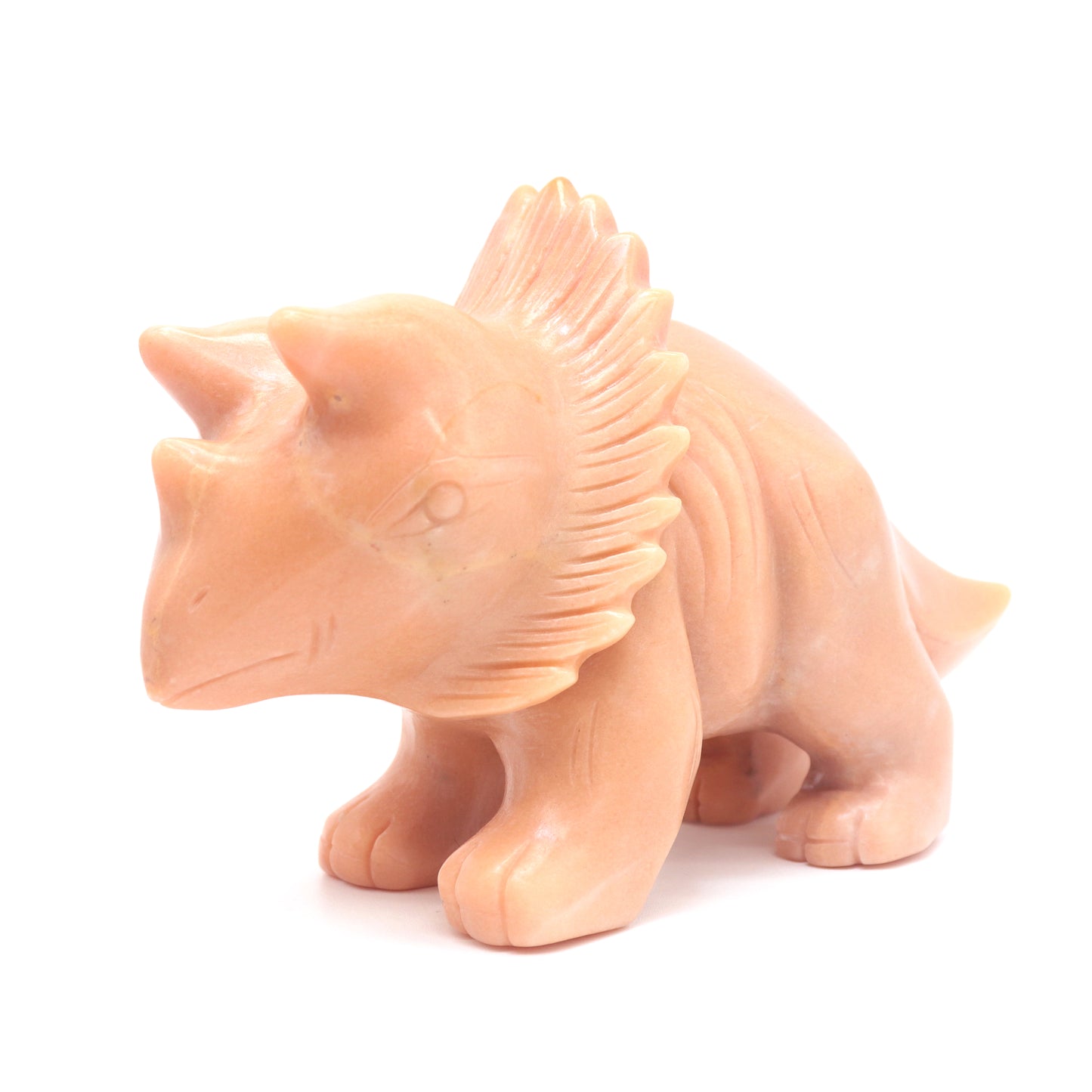6.5" Natural Rouge Jade Dinosaur Triceratops Sculpture Crystal Healing Quartz Decor