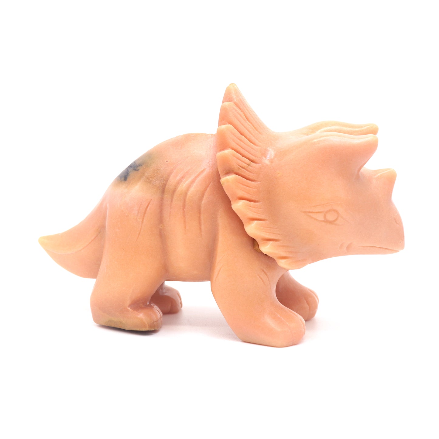 6.5" Natural Rouge Jade Dinosaur Triceratops Sculpture Crystal Healing Quartz Decor