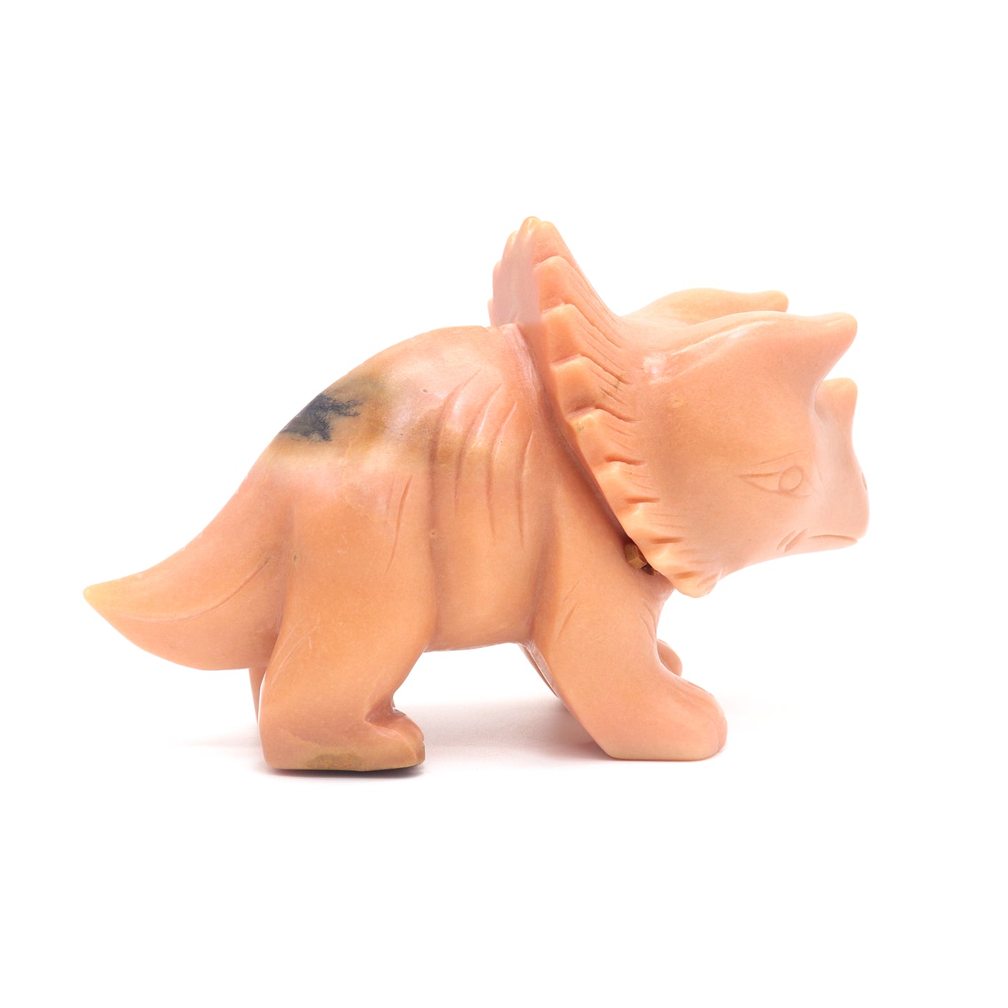 6.5" Natural Rouge Jade Dinosaur Triceratops Sculpture Crystal Healing Quartz Decor