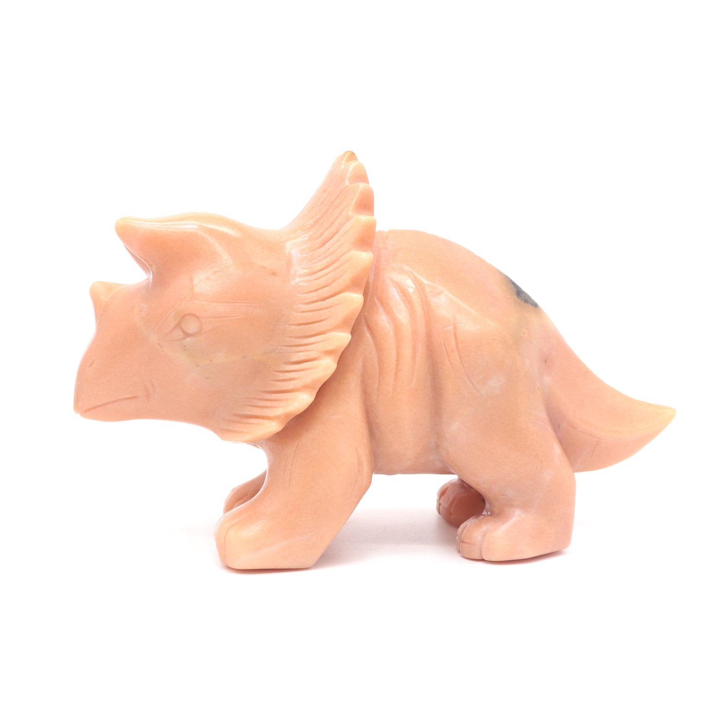 6.5" Natural Rouge Jade Dinosaur Triceratops Sculpture Crystal Healing Quartz Decor