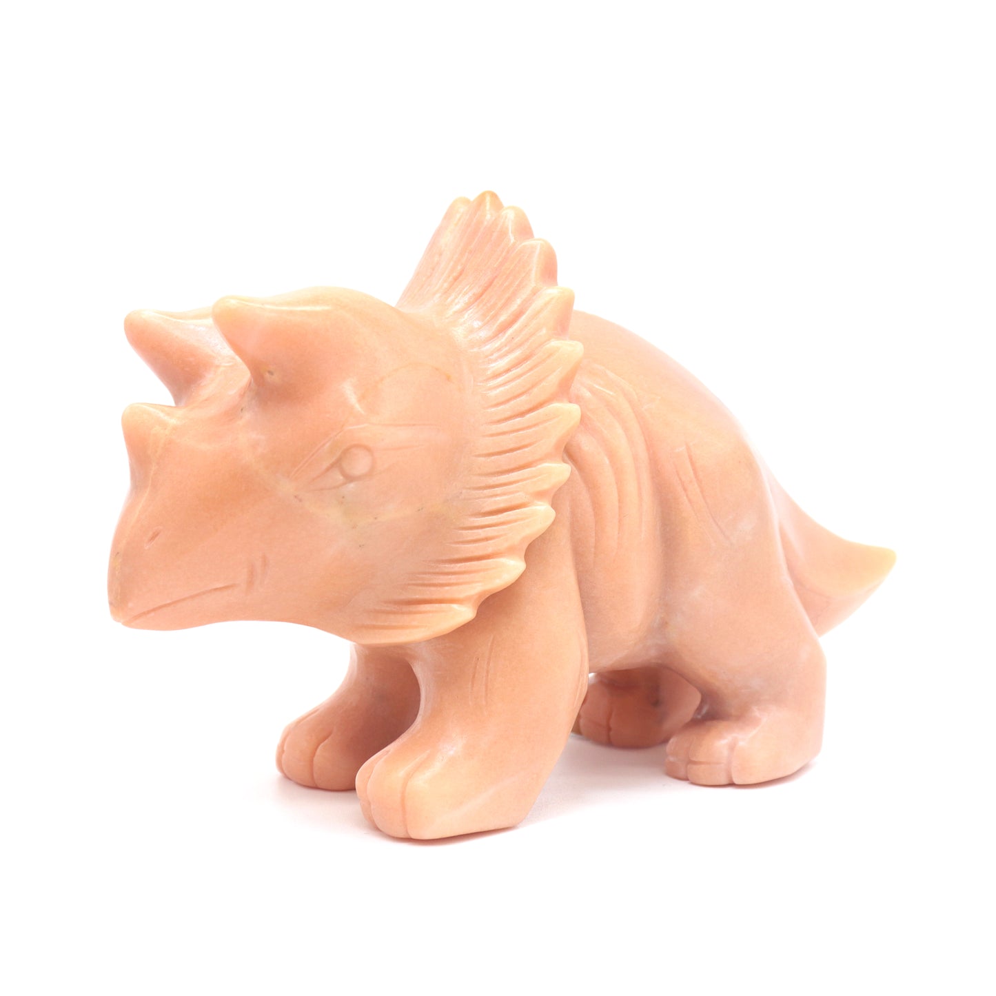 6.5" Natural Rouge Jade Dinosaur Triceratops Sculpture Crystal Healing Quartz Decor