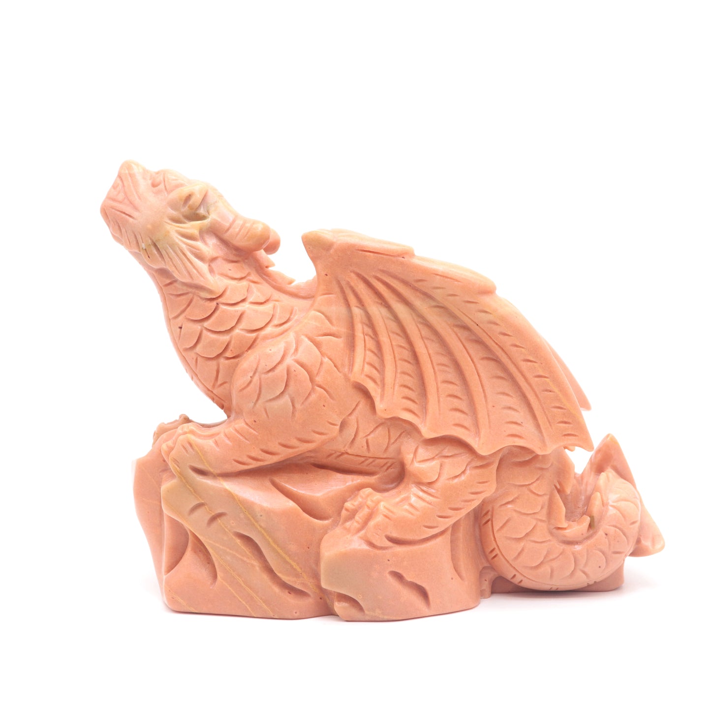 4.6lb Natural Rouge Jade Flying Dragon Statue Crystal Castle Healing Quartz