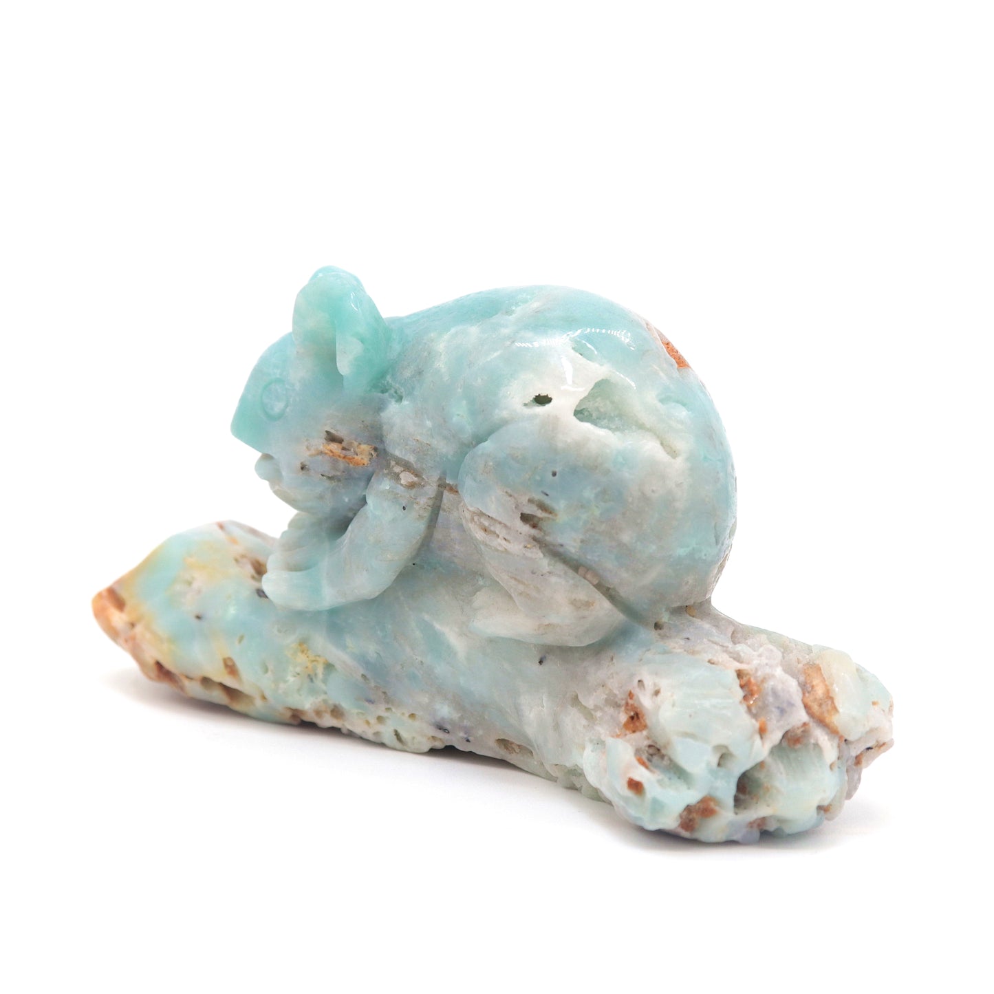 5.8" Natural Amazonite Koala Caribbean Calcite Figurine Crystal Healing Quartz